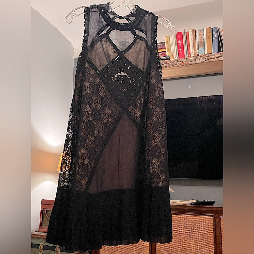 EUC Free People Black Lace Dress